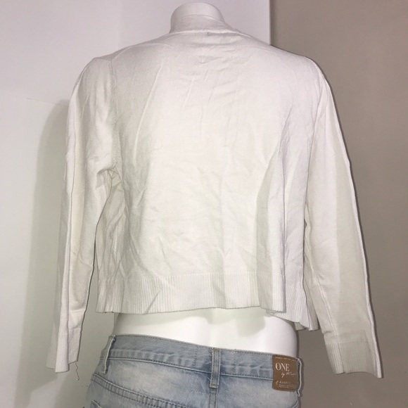 Premise Studios Blank White Ribbed Open Cardigan - Picture 6 of 8